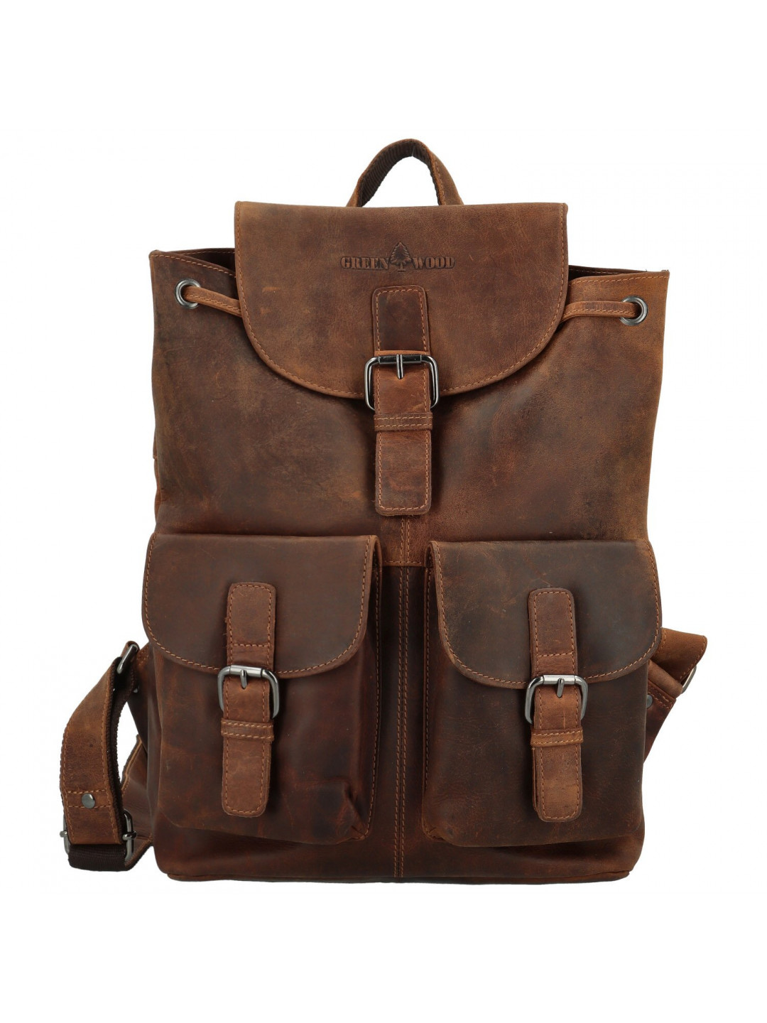 Kožený batoh camel – Greenwood Tanos